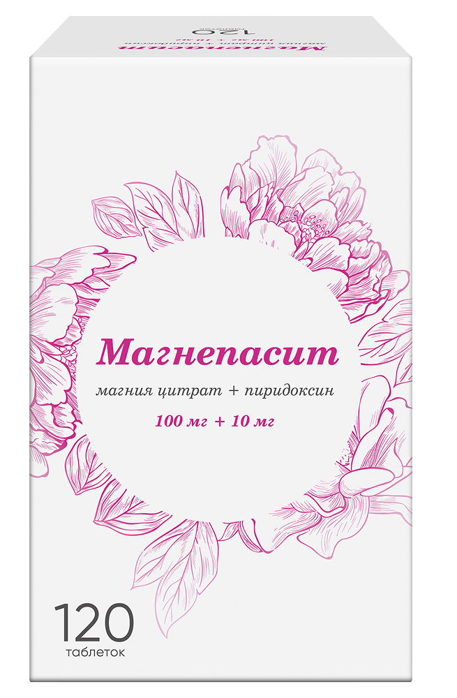 Магнепасит 100мг+10мг 120 шт. таблетки покрытые пленочной оболочкой