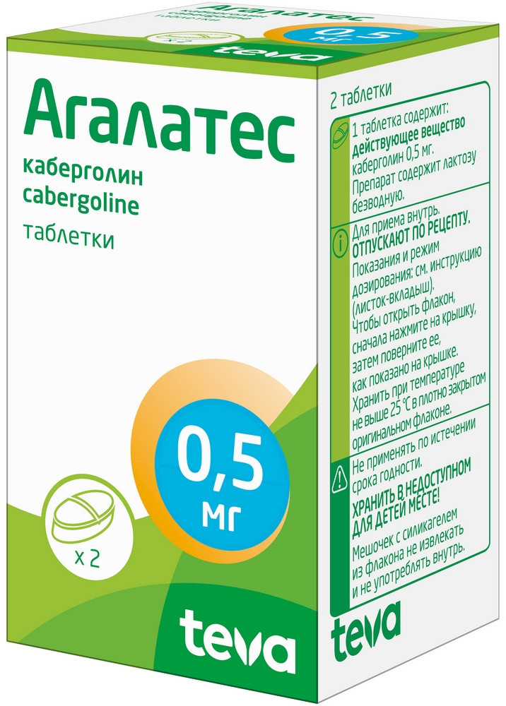 Агалатес 0,5мг 2 шт. таблетки