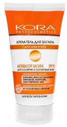 

КОРА крем-гель для загара SPF10 Активатор загара 150мл