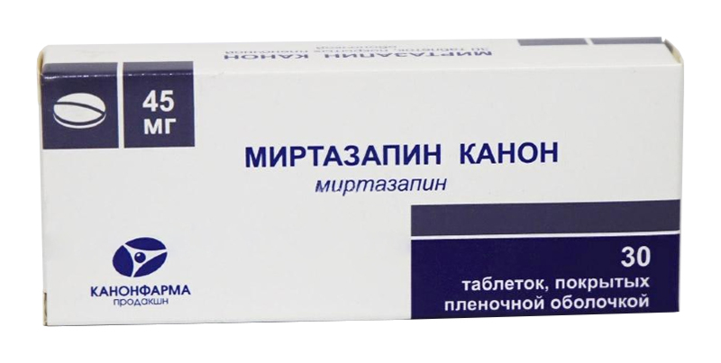 МИРТАЗАПИН КАНОН таблетки 45 мг 30 шт.