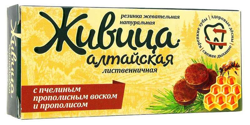 

ЖИВИЦА АЛТАЙСКАЯ жевательная резинка 0,8г Прополис 4 шт. Алтайский букет