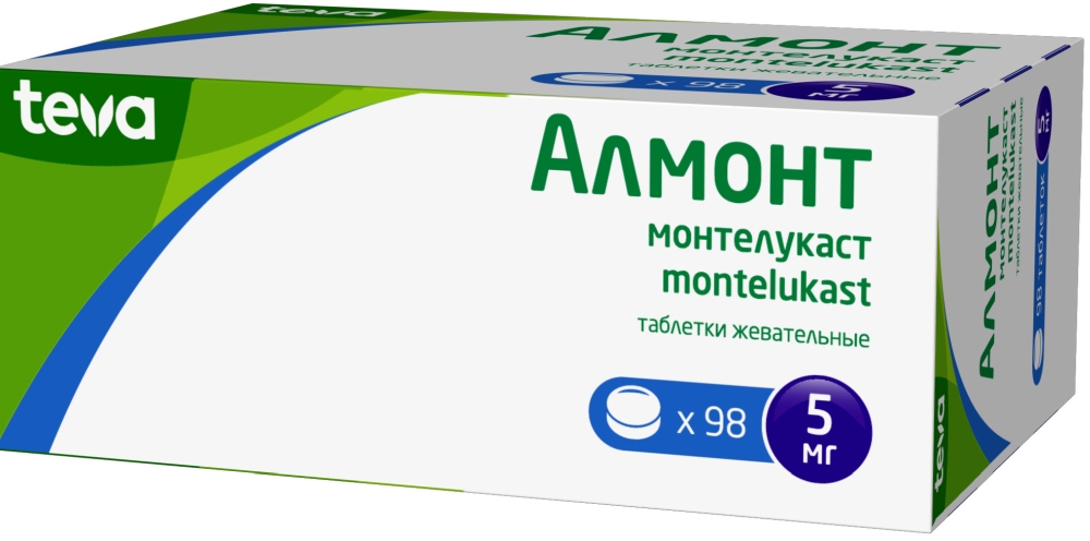 Алмонт 5мг 98 шт. таблетки жевательные