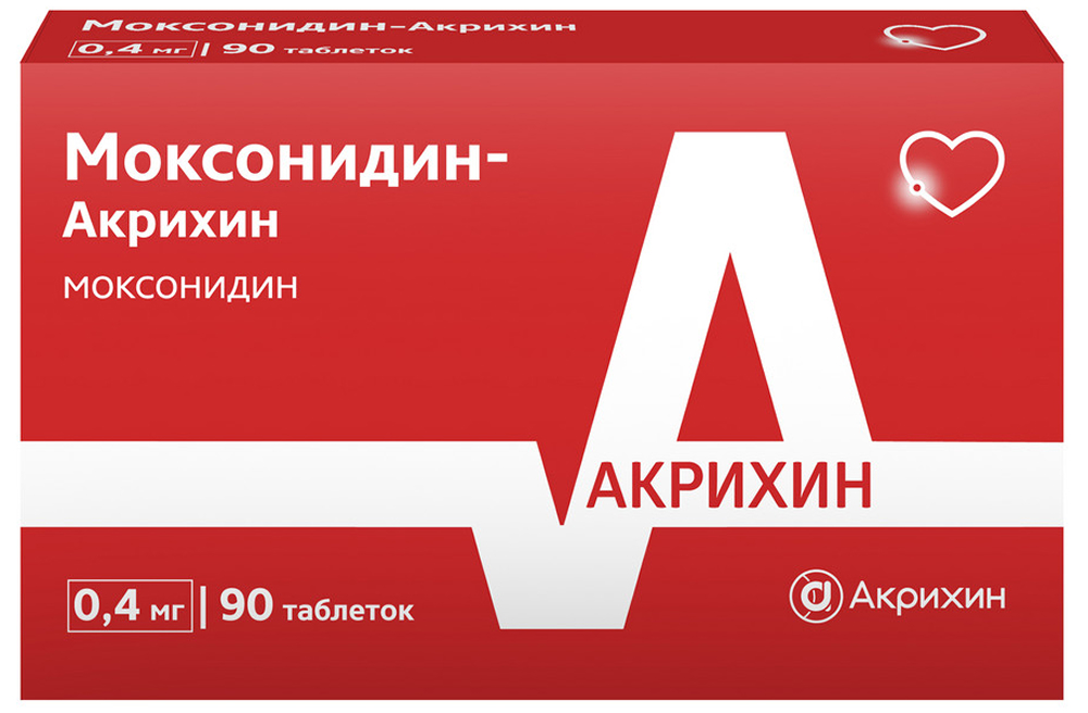 Моксонидин-акрихин 0,4мг 90 шт. таблетки покрытые пленочной оболочкой