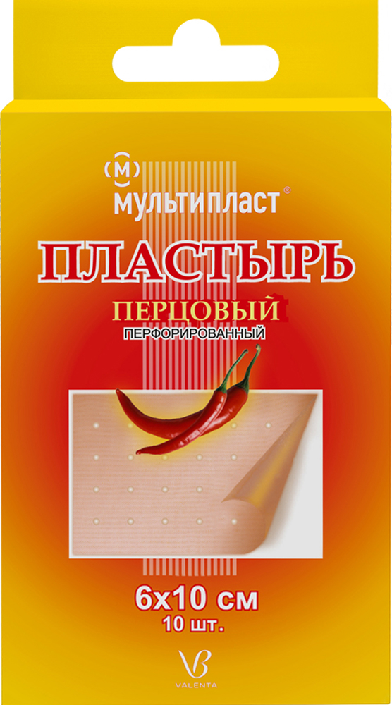 Мультипласт пластырь перцовый 6х10см перфорированный 10 шт.