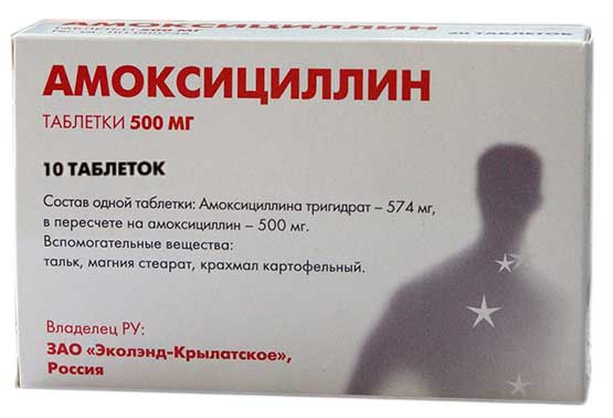 Амоксициллин 500мг 10 шт. таблетки Авва Рус