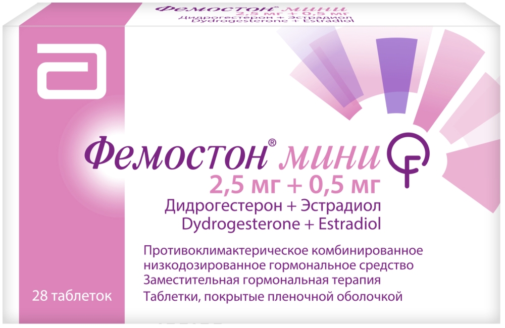 Фемостон Мини 2,5мг+0,5мг 28 шт. таблетки покрытые пленочной оболочкой
