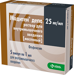 Модитен Депо 25мг/мл 1мл 5 шт. раствор для внутримышечного введения масляный Крка, д.д., Ново место