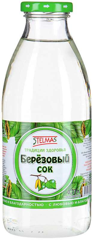 СТЭЛМАС сок Березовый с сахаром 0,73л упаковка
