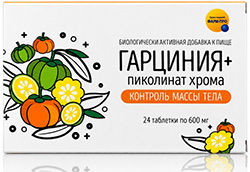 Гарциния+пиколинат хрома контроль массы тела таблетки 600мг 24 шт.