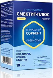 Минералдетокс Смектит-Плюс Инулин порошок для приема внутрь со вкусом Ванили 10 шт.