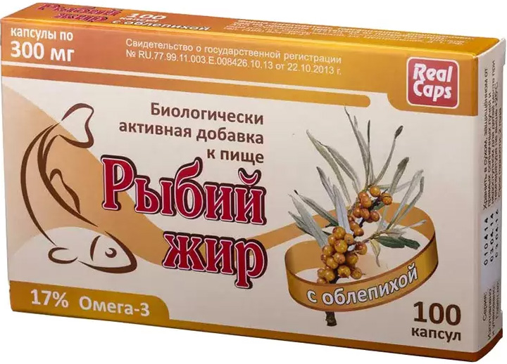 Рыбий жир реалкапс облепиха капсулы 100 шт.