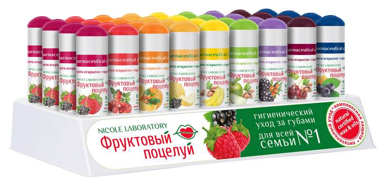 

ФРУКТОВЫЙ ПОЦЕЛУЙ помада гигиеническая ассорти 36 шт.