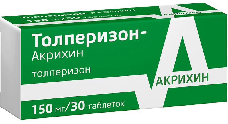 

ТОЛПЕРИЗОН-АКРИХИН 150мг 30 шт. таблетки покрытые пленочной оболочкой