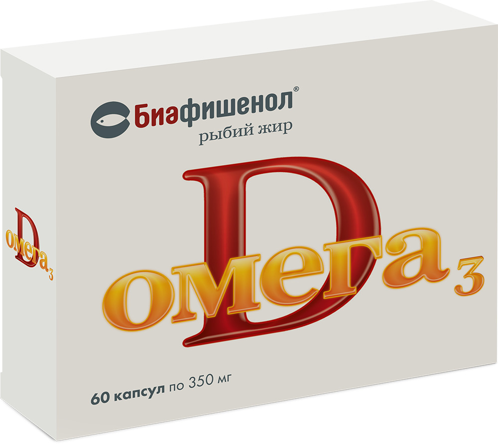 Рыбий жир биафишенол омега-3 д3 капсулы 60 шт.
