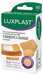 Люкспласт пластырь бактерицидный на нетканой основе универсальные в наборе 40 шт.