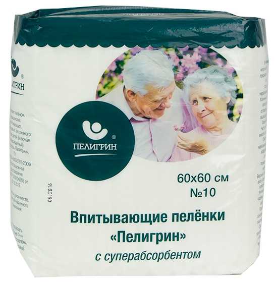 

ПЕЛИГРИН пеленки впитывающие с суперабсорбентом 60х60 10 шт.