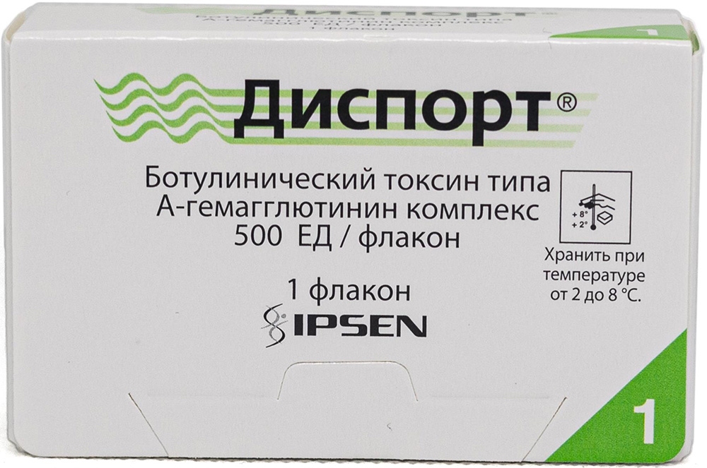 Диспорт 500ед 1 шт. лиофилизат для приготовления раствора для инъекций