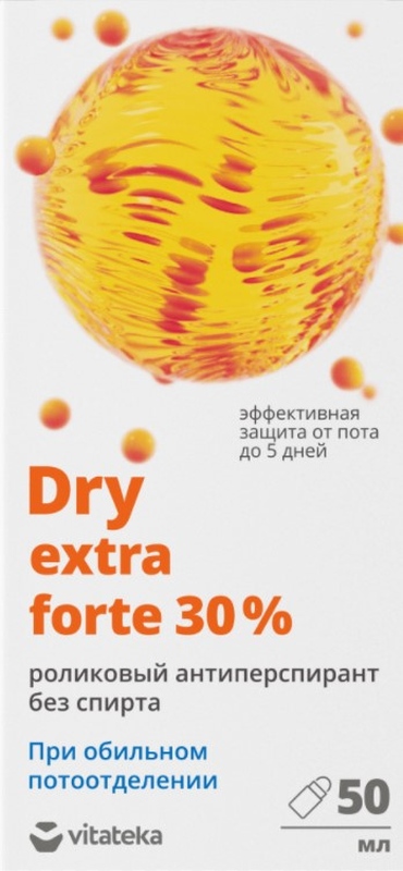 

ВИТАТЕКА ДРАЙ ЭКСТРА ФОРТЕ 30% антиперспирант роликовый без спирта 50мл Химсинтез НПО ЗАО