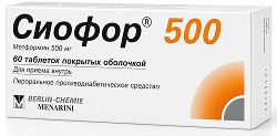 Сиофор 500мг 60 шт. таблетки покрытые оболочкой Берлин-Хеми