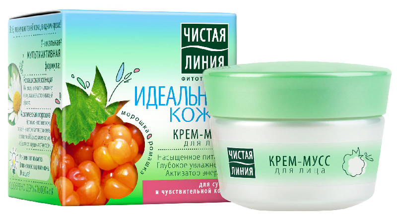 

ЧИСТАЯ ЛИНИЯ ИДЕАЛЬНАЯ КОЖА крем-мусс для сухой и чувствительной кожи 45мл