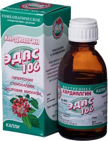 Кардиалгин Эдас-106 25мл капли гомеопатические