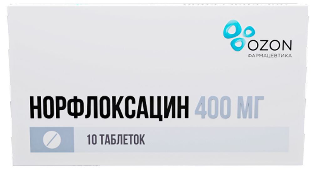 Норфлоксацин 400мг 10 шт. таблетки покрытые пленочной оболочкой Озон