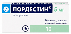 Лордестин 5мг 10 шт. таблетки покрытые пленочной оболочкой