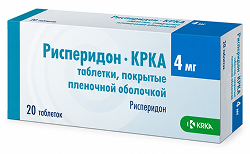 Рисперидон-Крка 4мг 20 шт. таблетки покрытые пленочной оболочкой Крка, д.д., Ново место