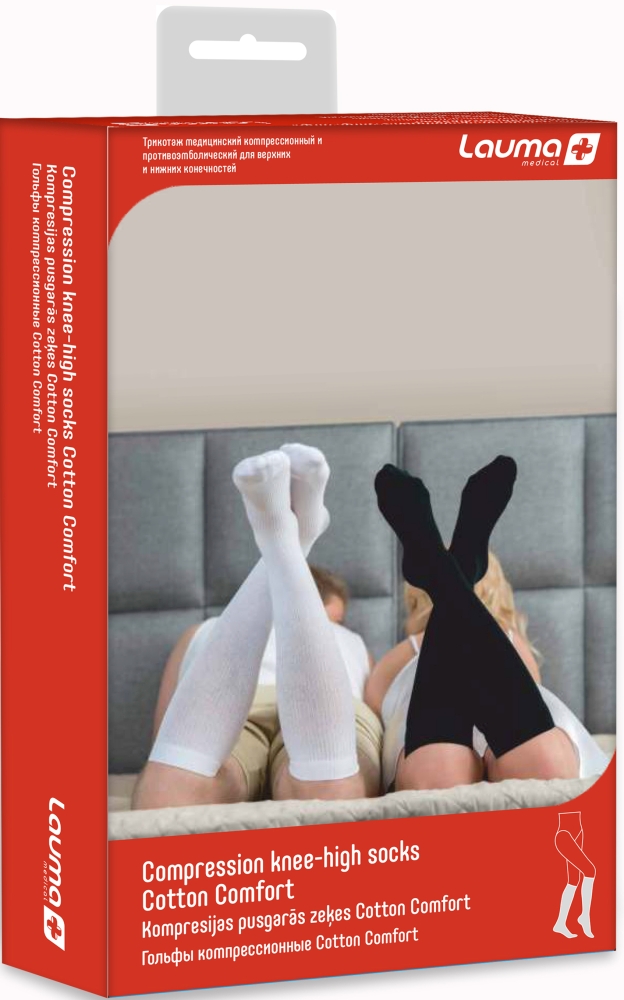 Лаума гольфы компрессионные из хлопка коттон комфорт кл.1 арт.ad204 размер 39-41 черный