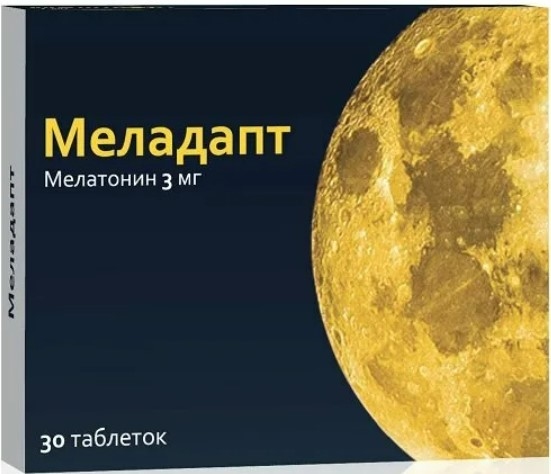 Меладапт 3мг 30 шт. таблетки покрытые пленочной оболочкой купить по цене от 290 руб в Москве, заказать с доставкой, инструкция по применению, аналоги, отзывы