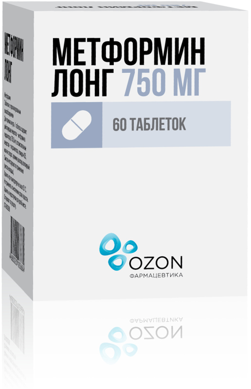 

МЕТФОРМИН ЛОНГ таблетки 750 мг 60 шт.