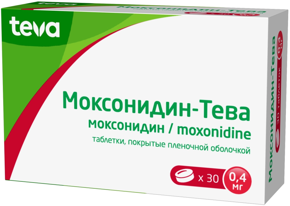 Моксонидин-тева 0,4мг 30 шт. таблетки покрытые пленочной оболочкой