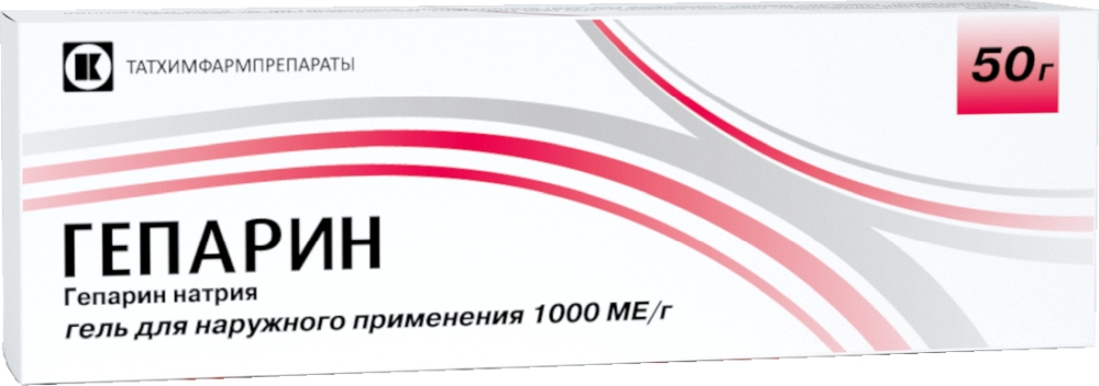 Гепарин 1000ме/г 50г гель для наружного применения, фото №1