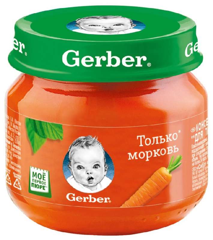 

ГЕРБЕР (GERBER) ПЮРЕ Морковь 4+ 80г