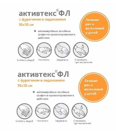 

АКТИВТЕКС флакон (Фурагин,Лидокаин) салфетка 10 шт.