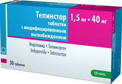 Телинстар 1,5мг+40мг 30 шт. таблетки с модифицированным высвобождением