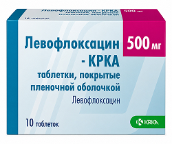 Левофлоксацин-Крка 500мг 10 шт. таблетки покрытые пленочной оболочкой Крка, д.д., Ново место