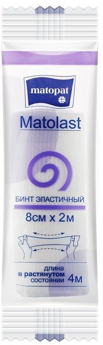 Матопат Матоласт бинт эластичный тканевый без застежки 8смх2м 1 шт. .