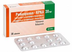 Рабепразол-крка 20мг 28 шт. таблетки кишечнорастворимые покрытые пленочной оболочкой