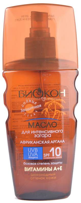 

БИОКОН СОЛНЦЕ масло для загара Африканская.аргана SPF10 160мл