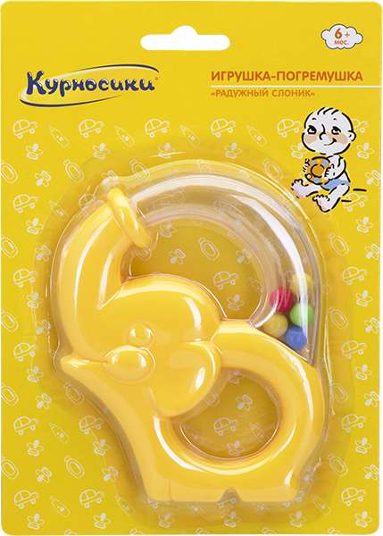 

КУРНОСИКИ игрушка-погремушка Радужный слоник арт.21373