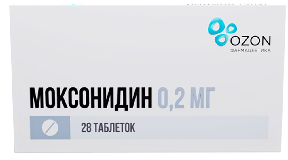 Моксонидин 0,2мг 28 шт. таблетки покрытые пленочной оболочкой