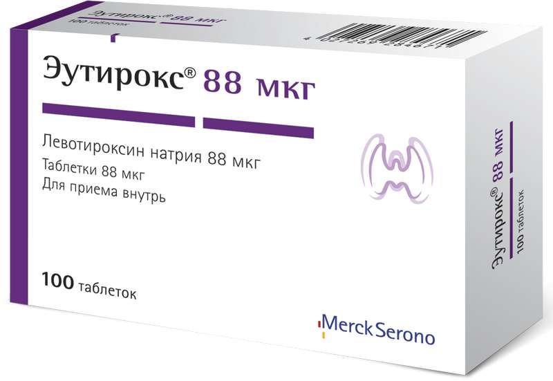 

ЭУТИРОКС таблетки 88 мкг 100 шт.