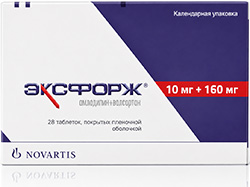 Эксфорж 10мг+160мг 28 шт. таблетки покрытые пленочной оболочкой