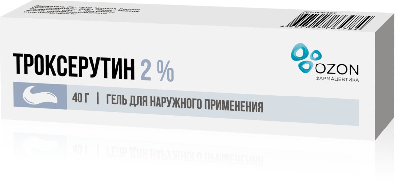 

ТРОКСЕРУТИН 2% 40г гель для наружного применения Озон