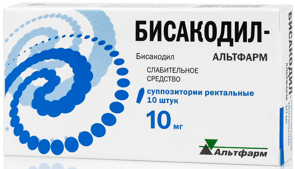 Бисакодил-Альтфарм 10мг 10 шт. суппозитории ректальные Альтфарм
