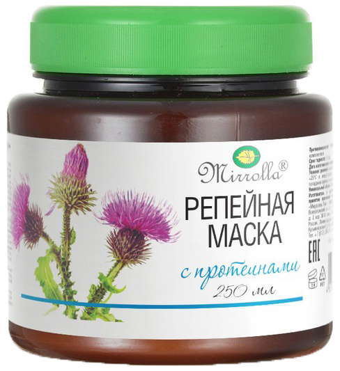 

МИРРОЛЛА маска репейная с протеинами для восстановления волос 250мл