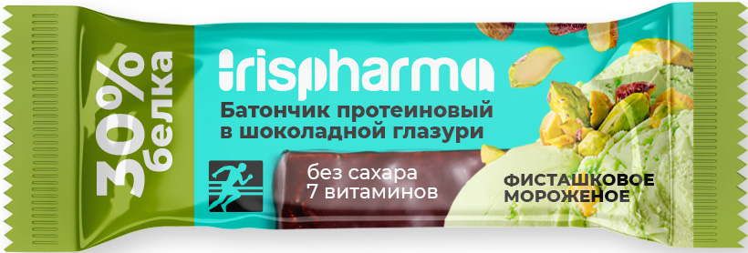 Ирисфарма батончик протеиновый 30% фисташковое мороженое 40г