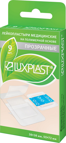 ЛЮКСПЛАСТ пластырь полиуретановая основа прозрачный 9 шт.