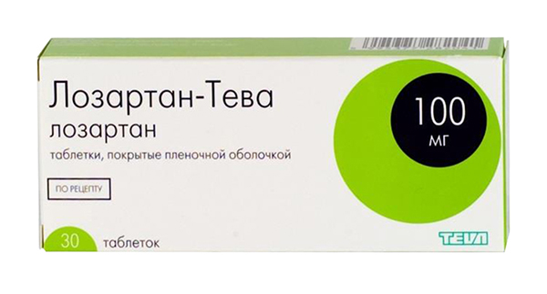 Лозартан-тева 100мг 30 шт. таблетки покрытые пленочной оболочкой
